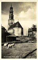 Hindeloopen, N.H. Kerk - schapen - 1957 gelopen, 1940 tot 1960, Gelopen, Ophalen of Verzenden