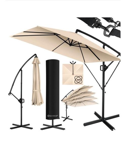 Nieuwe Kesser parasol Holly zweef 250x250cm, Tuin en Terras, Parasols, Nieuw, Zweefparasol, 2 tot 3 meter, Kantelbaar, Verstelbaar