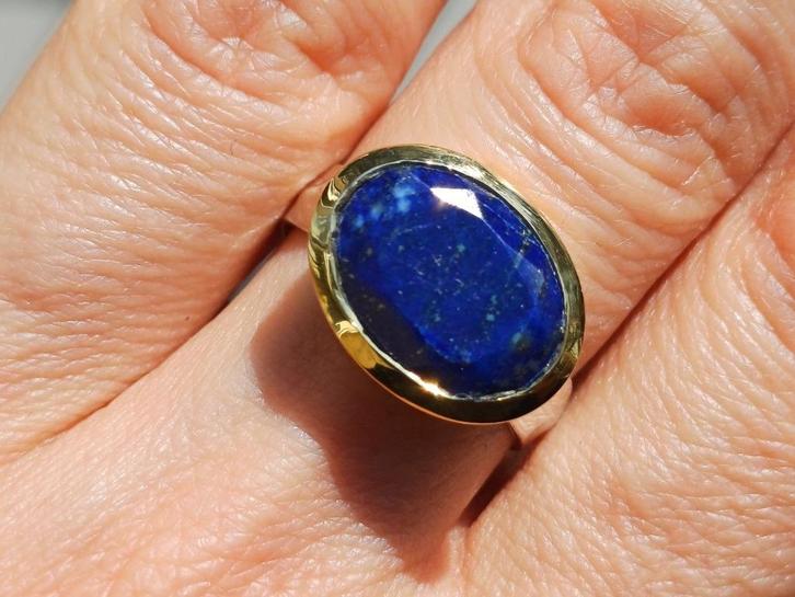 Vanoli 925 zilveren design ring met lapislazuli maat 18,25, Sieraden, Tassen en Uiterlijk, Ringen, Nieuw, Dame, 18 tot 19, Blauw