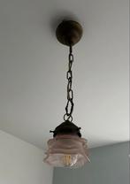 Roze vintage antiek roos mat glazen hanglamp sierlijk bloem, Antiek en Kunst, Antiek | Lampen, Ophalen of Verzenden