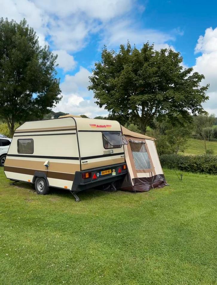 Dethleffs Caravan oldtimer, Caravans en Kamperen, Caravans, Particulier, tot en met 4, 750 - 1000 kg, Standaardzit, Dethleffs