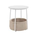 VASAGLE Bijzettafel - ronde bijzettafel - Met Mand - Wit, Huis en Inrichting, Tafels | Bijzettafels, 45 tot 60 cm, Minder dan 55 cm
