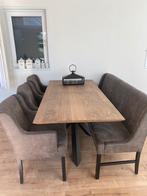Eettafel met 3 stoelen en een eetbank, Huis en Inrichting, Ophalen of Verzenden, Zo goed als nieuw