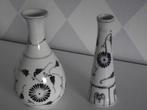 2 vintage blauw wit porselein vaas 17 / 18 cm China ook p st, Ophalen of Verzenden