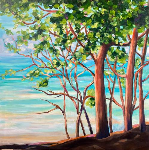 Gold coast, Huis en Inrichting, Woonaccessoires | Schilderijen, Tekeningen en Foto's, Nieuw, Schilderij, 50 tot 75 cm, 50 tot 75 cm