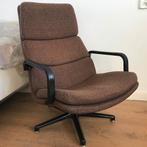 Vintage Artifort F141 F142 fauteuil bruin stof, Gebruikt, 75 tot 100 cm, Ophalen of Verzenden, Nvt