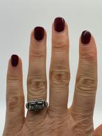A630 Prachtige zilveren aquamarijn ring maat 17, Sieraden, Tassen en Uiterlijk, Antieke sieraden, Ophalen of Verzenden, Zilver