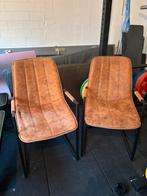 Cognac kleurige Riv eetkamerstoel Leen Bakker, Huis en Inrichting, Stoelen, Ophalen, Zo goed als nieuw, Bruin, Twee