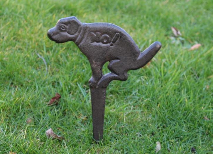 Hondenbordje: NO, hier niet poepen, gietijzer, bruin, verbod, Dieren en Toebehoren, Honden-accessoires, Nieuw, Ophalen of Verzenden