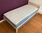 IKEA Wood Bed + Grey Foam Mattress, 90x200cm, Ophalen, 90 cm, Eenpersoons, Beige
