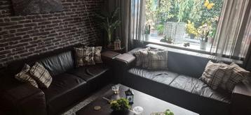 Runderleren bruin bankstel  beschikbaar voor biedingen