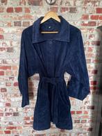 Donkerblauwe badjas ochtendjas velvet fluweel badstof medium, Maat 38/40 (M), Ophalen of Verzenden, Zo goed als nieuw