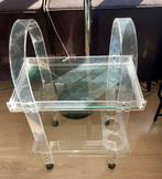Bar cart vintage 1980’s acryl en glas, Ophalen, Gebruikt