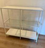 VITTSJÖ Stellingkast, wit/glas, 100x93 cm IKEA, ZGAN, Huis en Inrichting, Kasten | Stellingkasten, Ophalen, Zo goed als nieuw