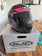 HJC motorhelm zwart/roze, Motoren, XS, HJC, Ophalen of Verzenden, Integraalhelm