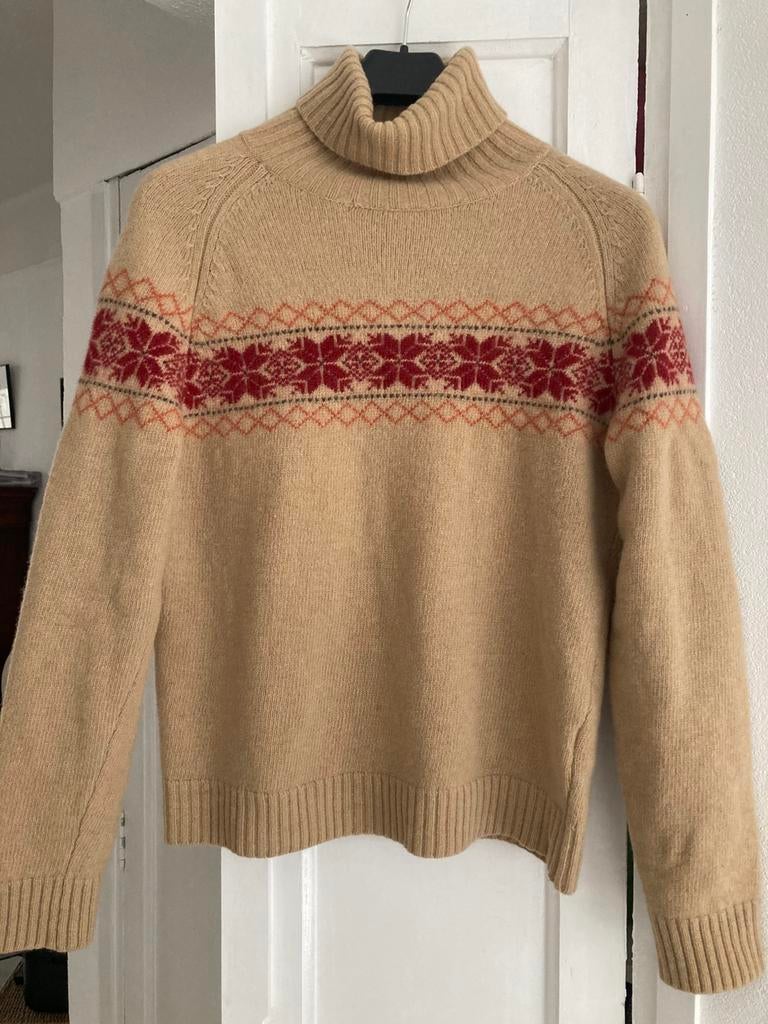 Prachtige wollen trui met noors sneeuwvlokmotief maat S, Ophalen of Verzenden, Zo goed als nieuw