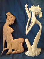 Balinese Houten Figuren - Teak Hout, Antiek en Kunst, Kunst | Beelden en Houtsnijwerken, Ophalen of Verzenden