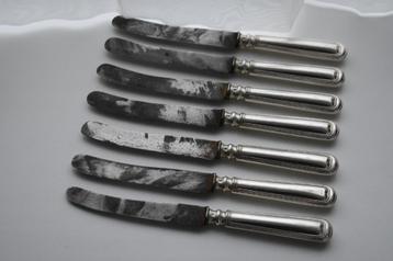 Hartfilet brocante verzilverde messen set 7x mes beschikbaar voor biedingen