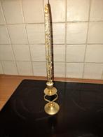 Mooie goudkleurige kandelaar met aparte kaars, Ophalen of Verzenden, Koper of Brons