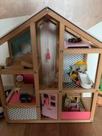Leuk houten poppenhuis met accessoires, Ophalen, Gebruikt, Overige typen
