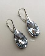 Oorbellen Swarovski kristal NIEUW goud zilver ketting parel, Met kristal, Verzenden, Nieuw, Zilver