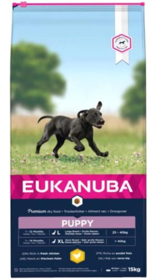 Eukanuba Large breed puppy - kip - 15 kg, Dieren en Toebehoren, Dierenvoeding, Hond, Ophalen