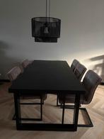 Eettafel 200x100cm mangohout zwart goede staat, Huis en Inrichting, Tafels | Eettafels, Ophalen, 200 cm of meer, 50 tot 100 cm