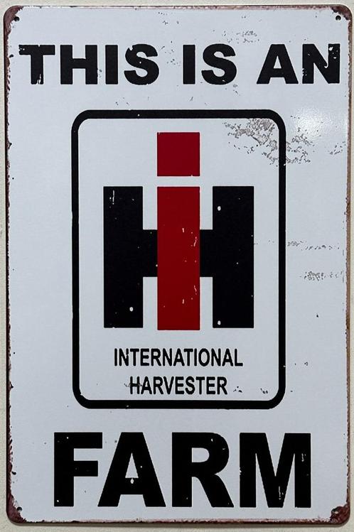 This is an International Harvester farm metalen reclamebord, Verzamelen, Merken en Reclamevoorwerpen, Nieuw, Reclamebord, Ophalen of Verzenden