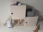 Moderne dubbele kattenbak met krabpaal, Dieren en Toebehoren, Kattenbakken, Ophalen, Zo goed als nieuw, Gesloten