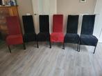 6 Eetkamerstoelen - Zwart & Rood, Ophalen