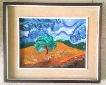 Expressief - Boom in landschap '74 - gesigneerd beschikbaar voor biedingen