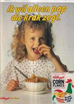 Retro reclame 1980 Kellogg's cornflakes kleine krullebol, Verzamelen, Ophalen of Verzenden