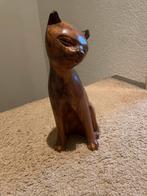 Houten Kat Beeld, Tuin en Terras, Ophalen of Verzenden, Gebruikt, Hout, Dierenbeeld