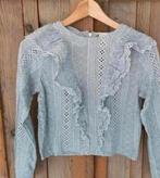 H&M ruffle broderie blouse ZGAN maat M, Maat 38/40 (M), H&M, Ophalen of Verzenden, Wit