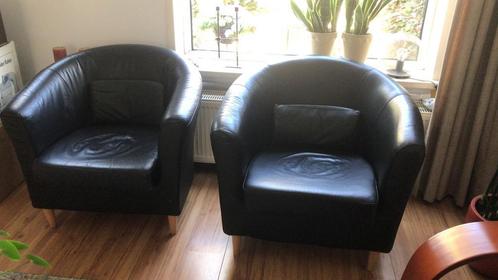 2 stoeltjes zwart fauteuils, Huis en Inrichting, Fauteuils, Gebruikt, 50 tot 75 cm, 75 tot 100 cm, Ophalen