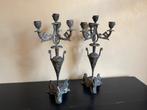 set aaaantieke Kandelaars Kaarsenstandaard met vogels Frans, Antiek en Kunst, Ophalen of Verzenden, Overige materialen