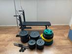 Fitness Set | Inklapbare Bench + Halter + Dumbbells + 194 kg, Ophalen, Zo goed als nieuw, Benen, Fitnessbank