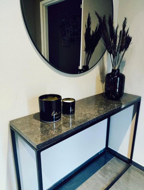 Maatwerk Sidetable met Metalen Frame - Wegens Verhuizing, Huis en Inrichting, Tafels | Sidetables, Zo goed als nieuw, 25 tot 50 cm