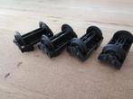 9V Trein Rails 4x Houder met Wielstellen (5304 of 2878c01), Ophalen of Verzenden, Gebruikt, Losse stenen, Lego