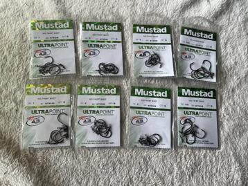 adv 119 / NIEUW set 8 pakjes no twist haken MUSTAD ULTAPOINT beschikbaar voor biedingen