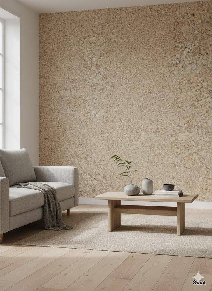 6746 vintage retro kurklook kurk behang p+s swiet, Huis en Inrichting, Stoffering | Behang, Beige, minder dan 10 m², Ophalen of Verzenden