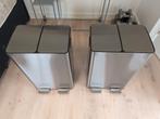 Two Xenos Silver Pedal Bins 2x30L, Zo goed als nieuw, Ophalen