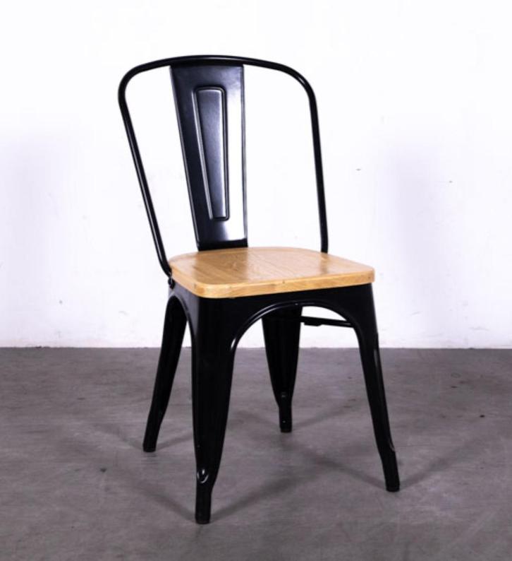 Horecastoel Tolix Bistro zwart (16 stuks), Huis en Inrichting, Stoelen, Gebruikt, Vijf, Zes of meer stoelen, Hout, Zwart, Ophalen of Verzenden