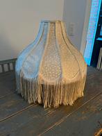 MOOIE ORIGINELE VINTAGE LAMPENKAP HANGLAMP FRANJES, Gebruikt, 25 tot 50 cm, Rond, Ophalen of Verzenden