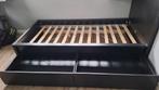 Ikea bed Malm inclusief 2 lades, Ophalen, 100 cm, Eenpersoons, Zwart
