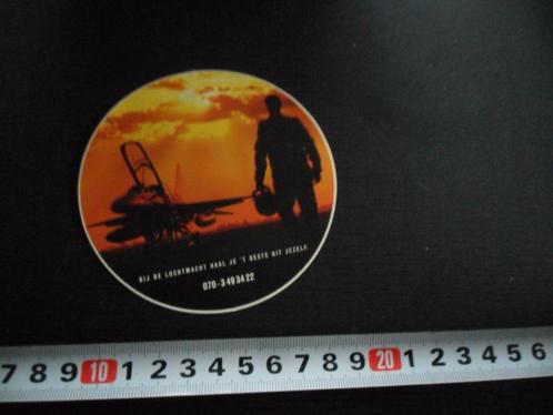 sticker leger luchtmacht piloot straaljager ondergaande zon, Verzamelen, Stickers, Zo goed als nieuw, Bedrijf of Vereniging, Ophalen
