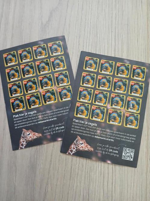 2x volle DEKA Spaarkaart voor ARTIS, Tickets en Kaartjes, Recreatie | Dierentuinen, Twee personen