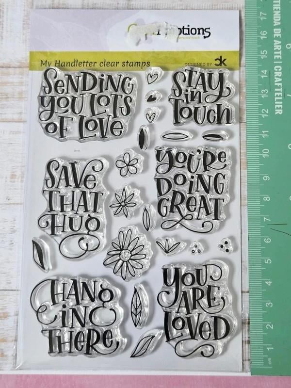CraftEmotions - Handletter - Sending you lots of love stamp, Ophalen of Verzenden, Nieuw, Clearstamp