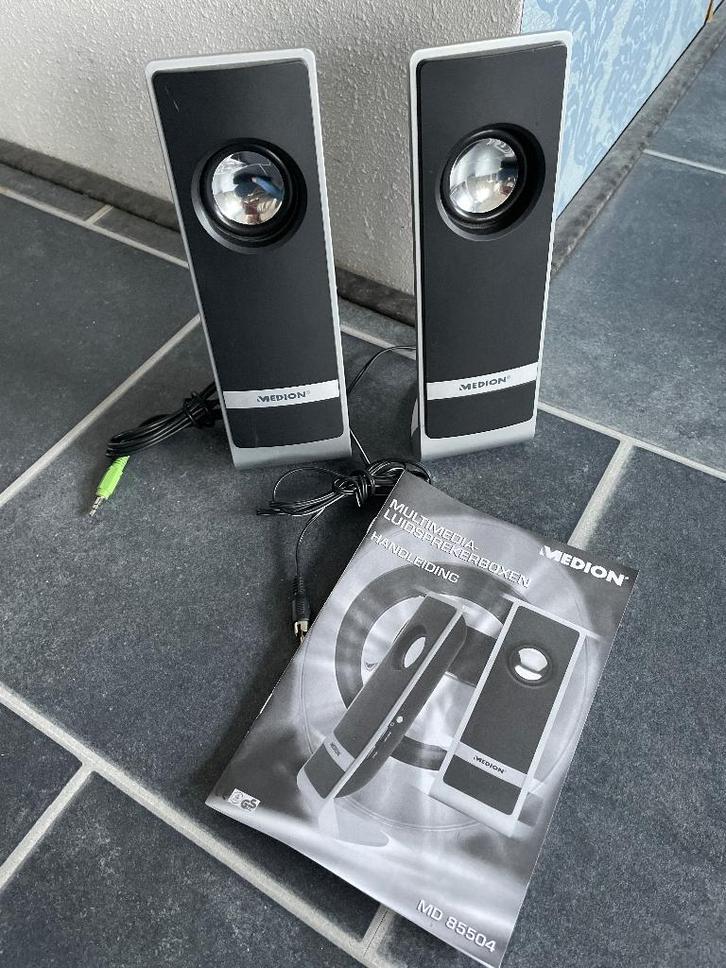 Medion multimedia luidsprekers, Audio, Tv en Foto, Luidsprekers, Gebruikt, Front, Rear of Stereo speakers, Minder dan 60 watt