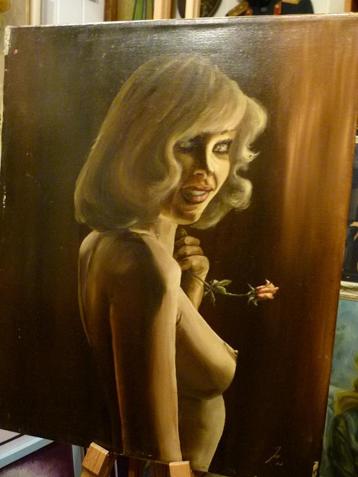 vintage naakt op canvas ``Spooky Madame`` 1977 beschikbaar voor biedingen